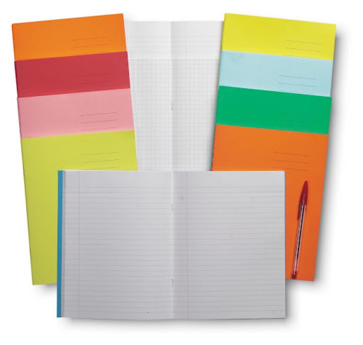9x7 inch Exercise Book 48p 12mm Ruled &Plain Alternate with Orange 