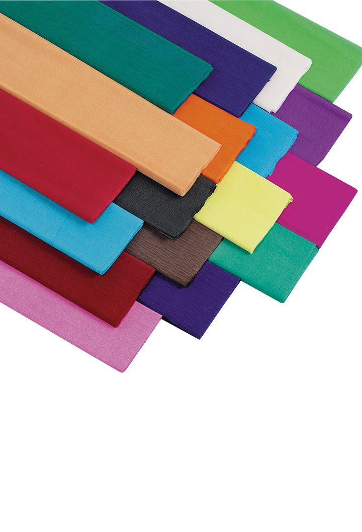 500mm x 3m Crepe Paper 28gsm Assorted Colours