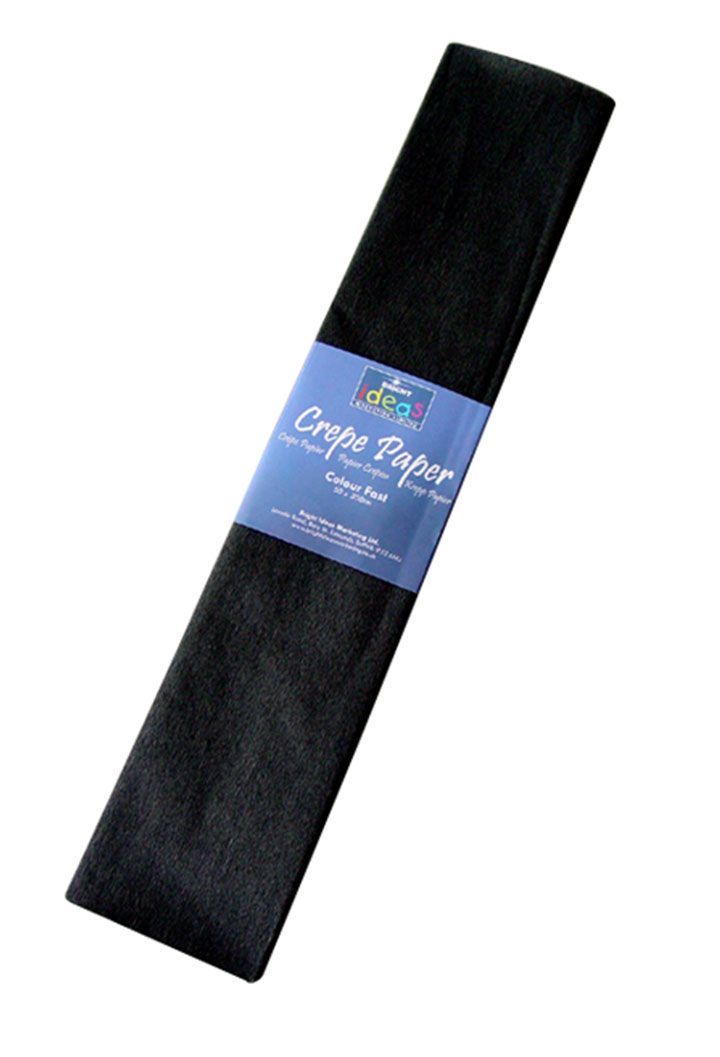 500mm x 3m Crepe Paper 28gsm Black Clyde Paper and Print