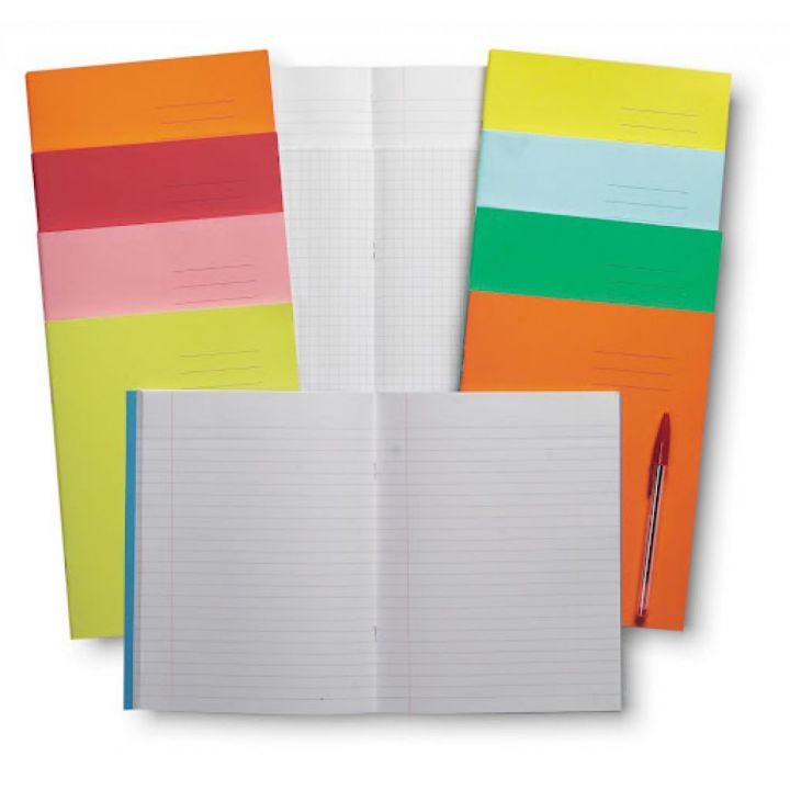 9x7 inch Exercise Book 48 pages 8mm Ruled &amp;amp;amp; Margin Red Cover