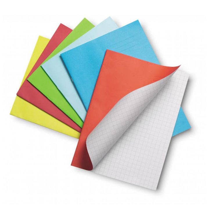 A4 Exercise Books 80 page 8mm Feint Lined with Margin, Red Cover