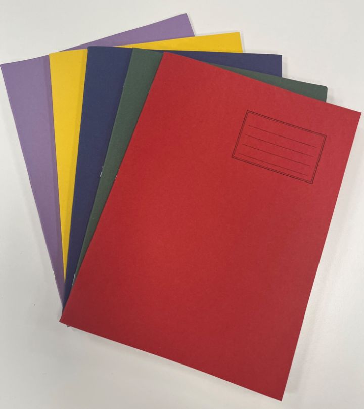 A4+ (320x240mm) 80 page Exercise Book 8mm Ruled and Margin Red Cover
