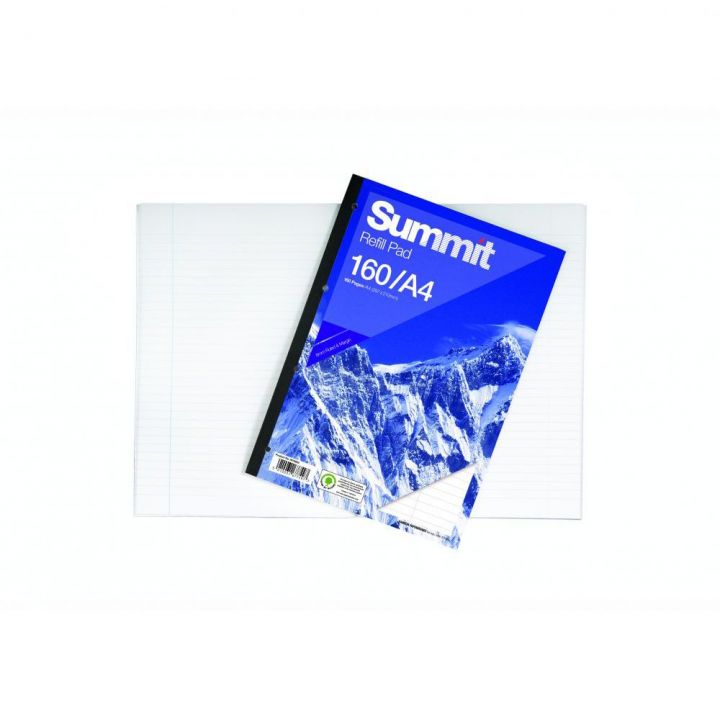 A4 Refill Pad 160 Page 70G 8mm Ruled and Margin Pack of 5