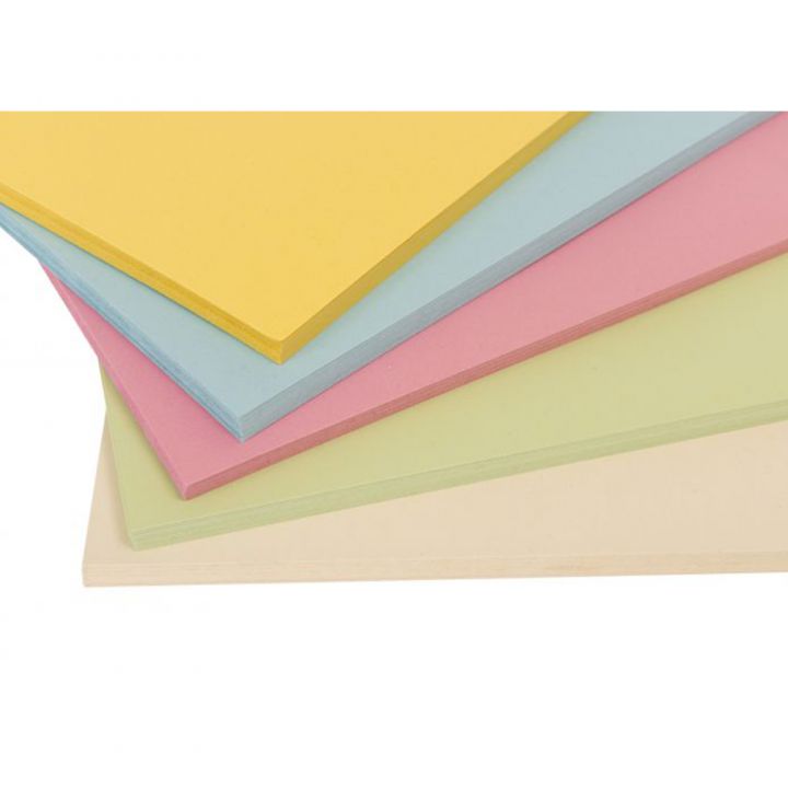 5 x 10 colours A4 230mic Assorted Pastel Coloured Card Pack 50 KW11113-50 